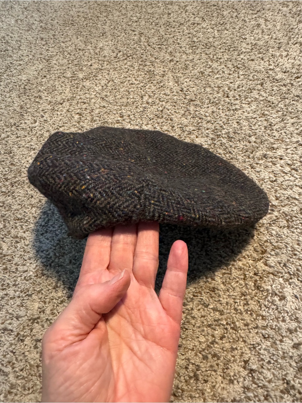 Shannon Headwear Donegal Tweed Herringbone Classic Flat Cap  - 7 1/2